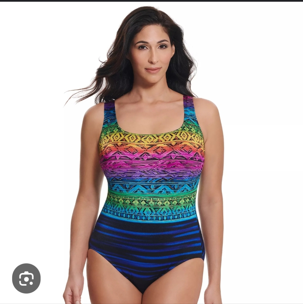 Great Lengths Vibrant Multicolor One Piece Swimsuit Plus Size 22 NEW
